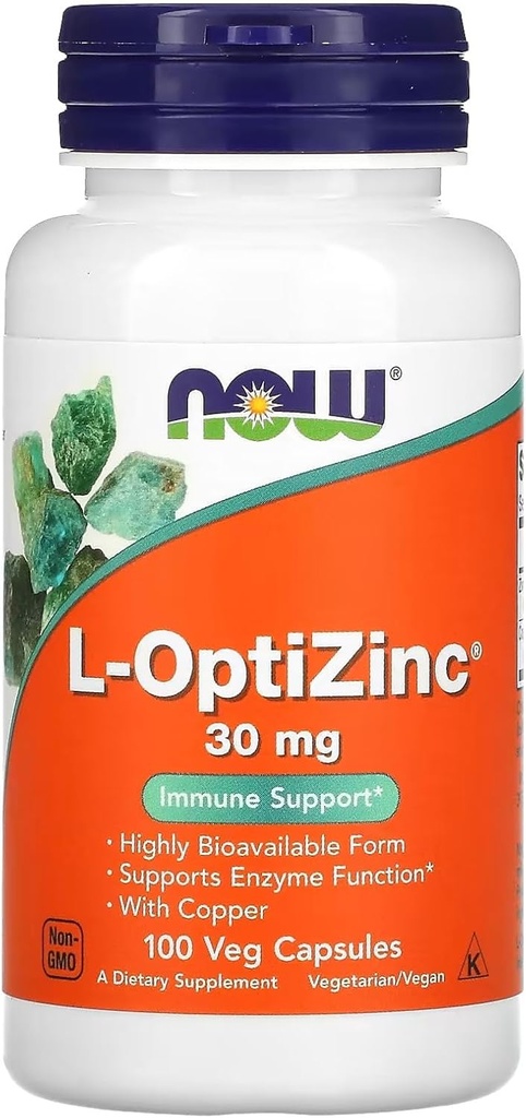 Now Foods: L-Optizinc Immune Support 30 mg, 100 Caps (2 pakiranji)