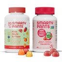 SmartyPants Kids Multivitaminski fiber dodatek Gumies in probiotična imuniteta paket: Omega 3 ribje olje (EPA/DHA), Vitamin D3, C, Vitamin B12, B6, Prebavne in imunske podpore dodatek (30 dan dobave)