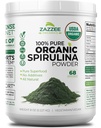 Zazzee USDA Organic Spirulina Powder, 8 Ounces, 68 Serving, Certified Kosher, 100% Pure, Non-Irradied, Mess-free Wide Mouth Container, Svež vonj in nevtralen okus, Non-GMO, Izdelano v ZDA
