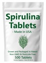 Spirulina tablete - Made in USA - 500 Tablete - Rastli na Havajih - Ne gensko spremenjeni organizmi in prosti pesticidi