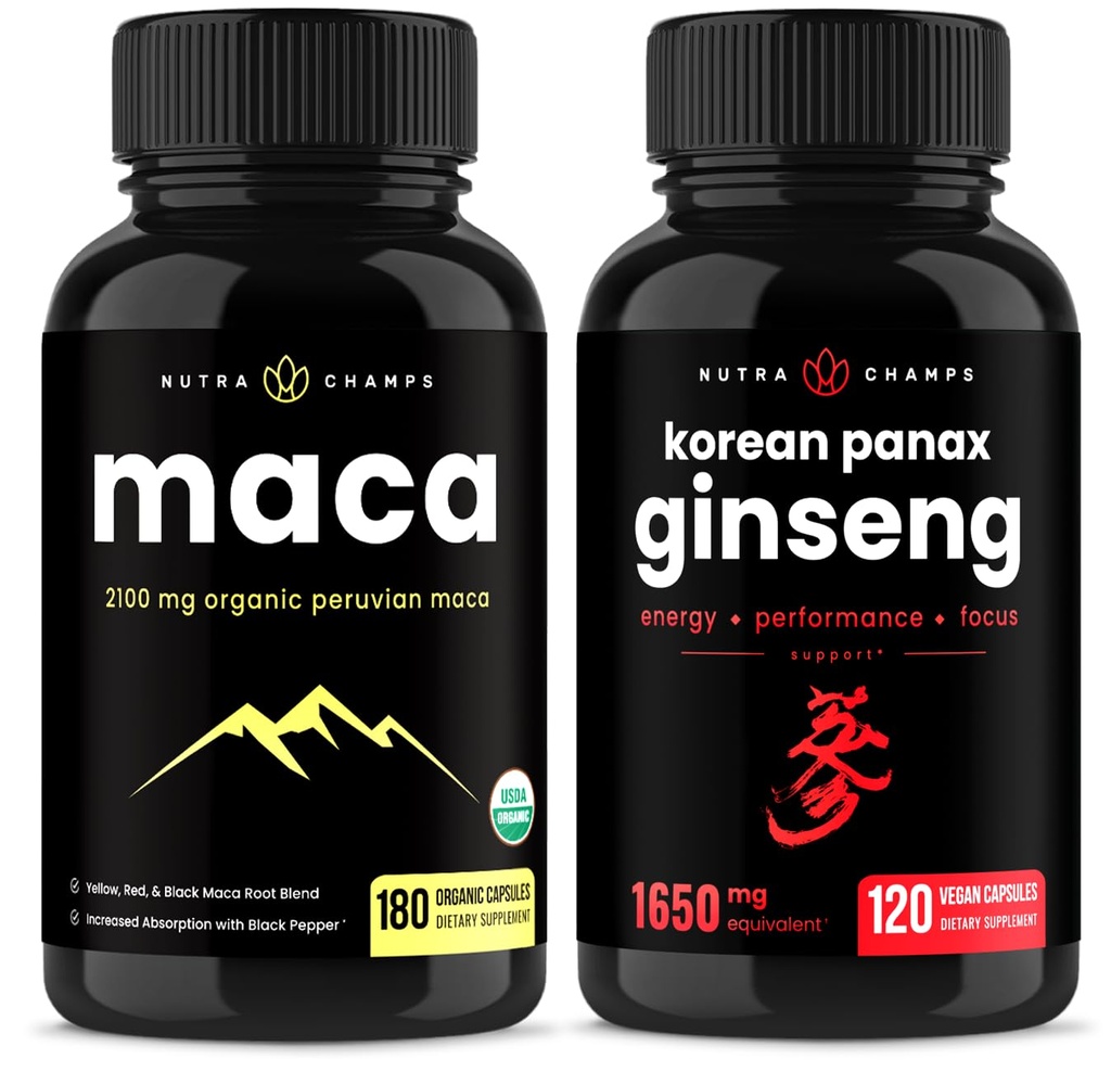 NutraChamps Maca Root Kapsule in korejske ginseng kapsule 2 paket