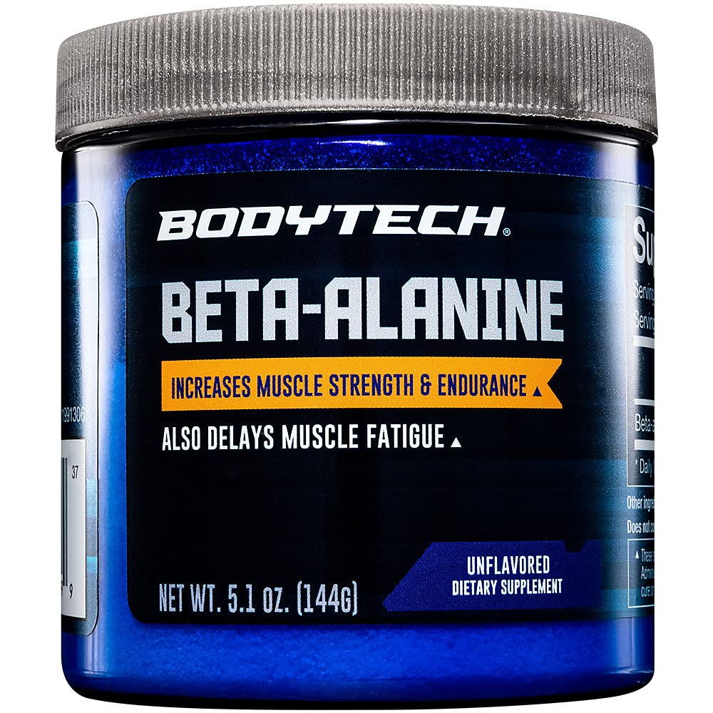 BodyTech Beta-Alanin prašek - podpira vzdržljivost mišic, zmogljivost in delovno zmogljivost - brez arome (5.1 oz, 90 strežb)