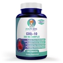 CoQ10 - Co-Enzyme Q10-200 mg - Odlična vrednost - 200 Caps - hitra absorpcija - Veg Caps - Non-GMO - Ubikinon - Heart & Celularna energija & Brain Supplement by Foxxy Doc