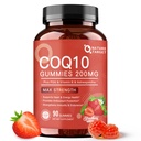 NATURE TARGET CoQ10 Gumies 200mg – Visoka absorpcija Koencim Q10 Dopolnila za srce, energijo in antioksidant s PQQ,Zinc & Ashwagandha, Jagodna aroma, 90 Število