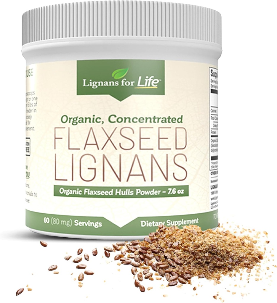 Lignani za življenje - Naravne razsutem stanju Laneno seme v prahu - Omega 3 & 6 Maščobne kisline Polnjene visoko fiber antioksidanti - Podpora zdravo srce in lase, Zdrav imunski sistem - 60 Servings 80mg na tab, 1 pakiranje