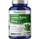 NusaPure Lemon Balm 30:1 Extract, 200 mg Enakovreden 6000 mg per Vegan Caps - 200 Count Non-GMO, Vegan Bioperine