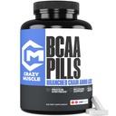 Crazy Muscle 3000mg BCAA tablete (80 dni dobave) z Optimum 2:1:1 Razmerje razvejane verige aminokislin za okrevanje in rast, 1000mg BCAA na tablete (Več kot BCAA kapsule) 240 tablete