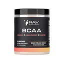 RAW Synergies BCAA Powder – Vegan 2:1:1 Aminokisline z L-glutaminom – mišična regeneracija, vzdržljivost in hidracija Podpora – Sour Breast obroči, 30 Serving