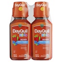 Vicks Kids DayQuil Berry Cold & Cough Medicine Co-Pack, Dnevno lajšanje več simptomov, odlično okusen Berry Flavor, brez alkohola & acetatfen, za starost 6+, 2x8oz