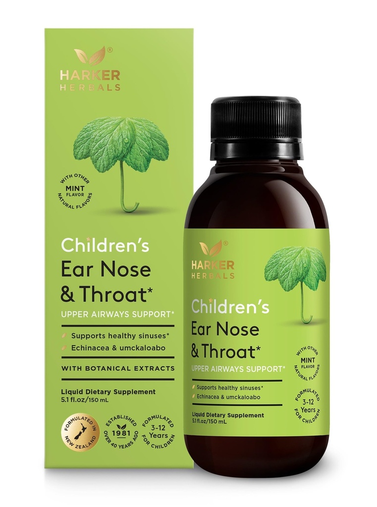 Otroški ušesni nos in grlo Syrup, zeliščna formula za sinuse in sezonsko dobro počutje vključuje Echinacea, Pelargonium & Elderflower, rastlinsko bazirano - 5.1 Fl oz (30 služabnikov)