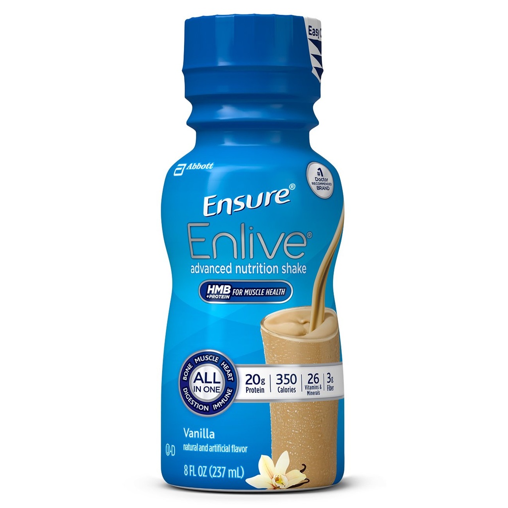 Zagotovite Enlive Meal zamenjava Shake, 20g beljakovine, 350 kalorij, Advanced Nutrition Protein Shake, Vanilla, 8 Fl Oz (Pack of 4)