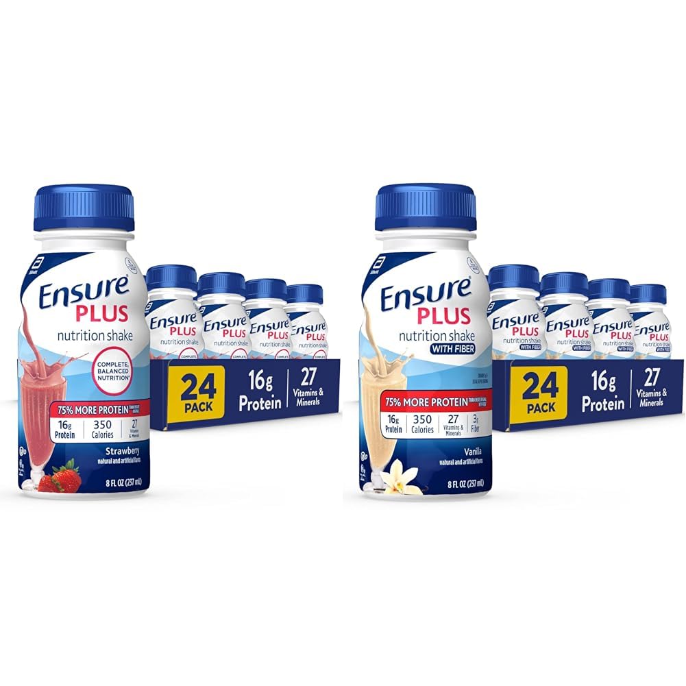 Zagotovite Plus Nutrition Shake s 16 Gram proteinov & Imprey Plus Liquid Nutrition Shake s Fiber, 16 Gram beljakovin, Vanilla, 8 Fl Oz steklenica (Pack of 24)