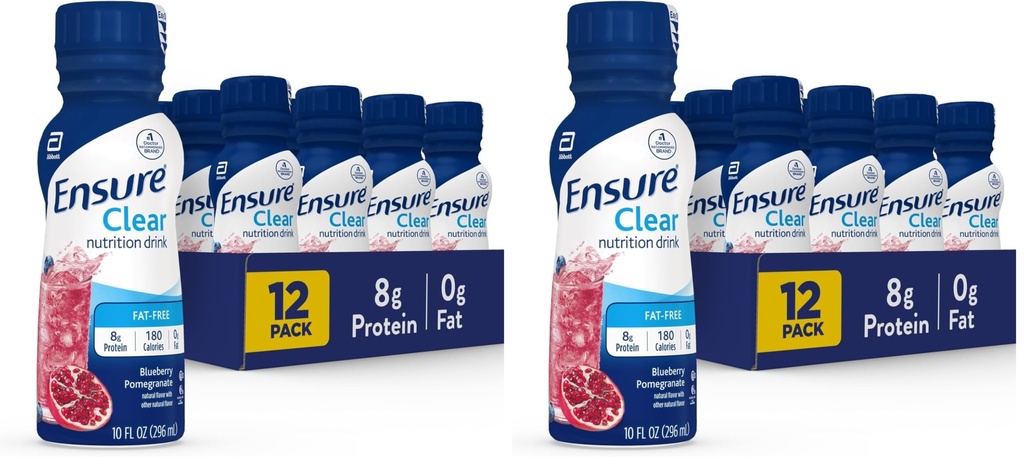 Zagotovite Liquid Clear Nutrition Drink, 0g maščobe, 8g beljakovin, borovnice Granatno jabolko, steklenica, brez glutena, 10 Fl Oz (Pack of 24)