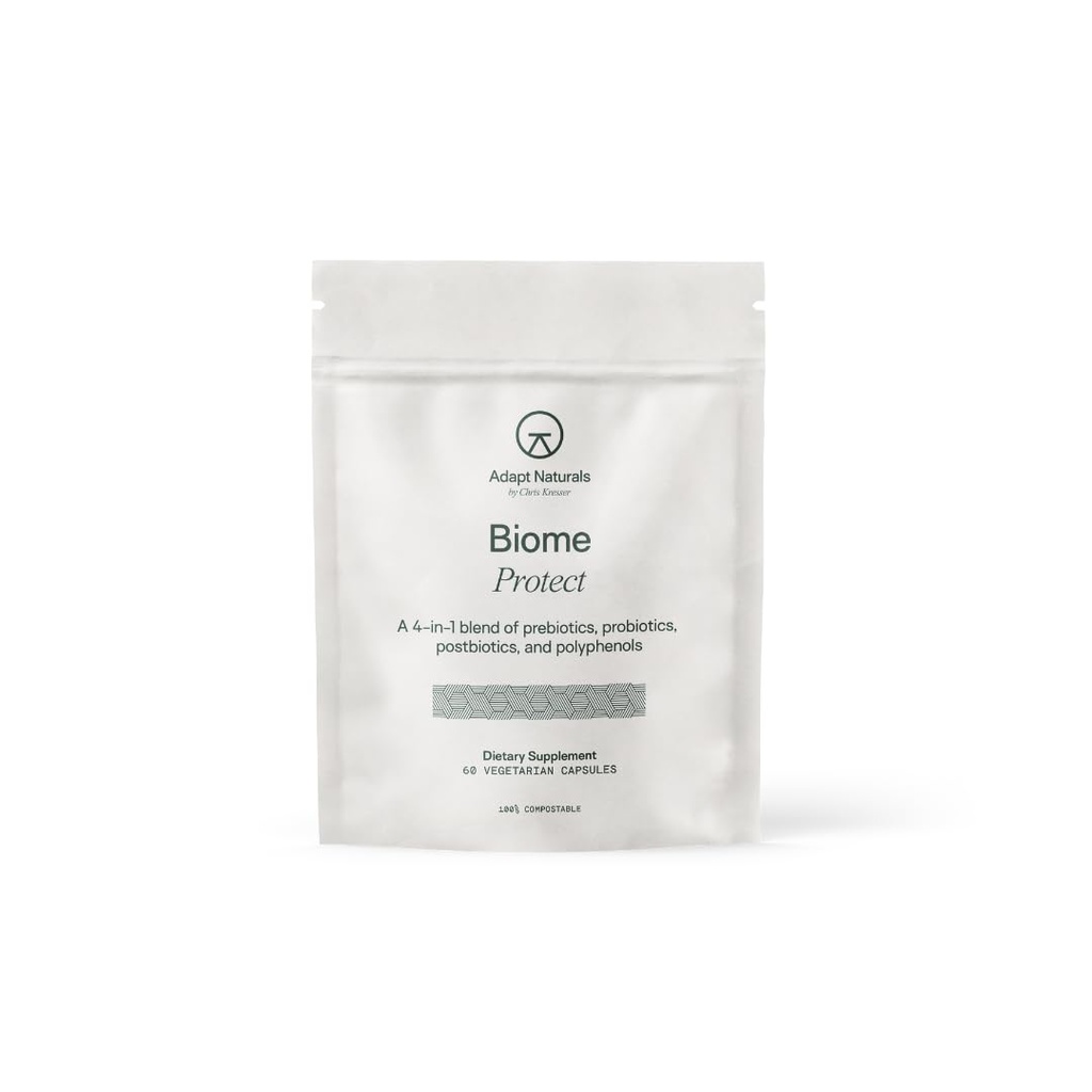 Adapt Naturals 4-in-1 Biome Protect Prebiotics, Probiotics dodatek Postbiotics & Polifenols za mikrobiome, Gut Health & Defense za ženske in moške, 30 dan dobave