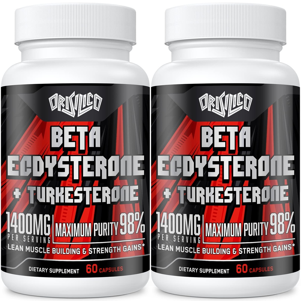 1400 mg Beta Ecdysterone in Turkesterone dopolnila, maksimaliziranih 98% Beta Ecdysterone & 20% Turkesteron Extract za mišično maso, moč, protein sinteza, 120 kapsul