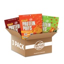 Twin Peaks Sestavine Nizka vsebnost ogljikovih hidratov, Keto Prijazni proteini Puffs, (Variety Pack, 2.1 Ounce), 2 Serving, 3 Pack (60g, 42g beljakovin, 4g ogljikovih hidratov)