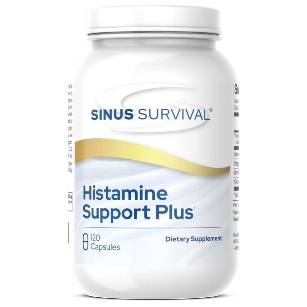 Podpora Histamine Plus – Naravni histaminski bloker & Alergija Relief Supplement – Podpira zdravje Sinus, Imunsko ravnovesje in ne-zaščitna Histamine Regulation - (120)