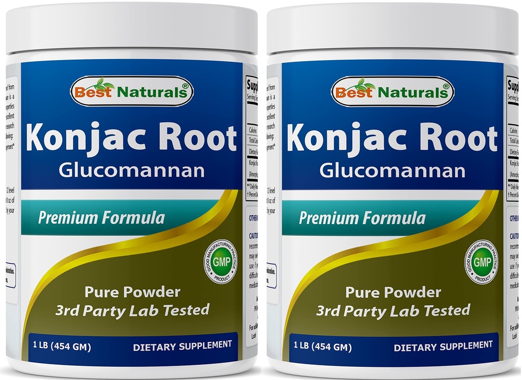 Najboljši naravni 2 Pack Konjac Glucomannan koren 1 funt - 2000 mg na strežbo - (skupaj 2 funta)