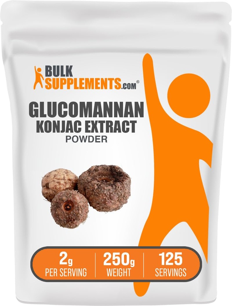 BulkSupplements.com Glucomannan Powder - iz Konjac Root Extract Powder, Glucomannan Dodatki - Gluten Free, 2g na Serving, 250g (8.8 oz) (Pack of 1)