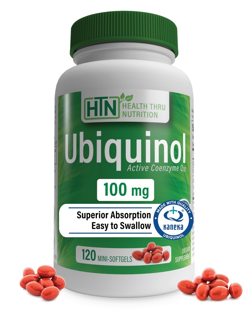 Zdravje Thru Nutrition Ubikvinol 100mg 120 Mini Softgels kot Kaneka QH Zmanjšano CoQ-10 