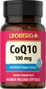 Lindberg CoQ10 100mg Softgels | 60 Count | Coenzyme Q10 Supplement for Women and Men | with Black Pepper Extract | Non-GMO, Gluten Free