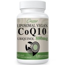 Liposomski CoQ10 800mg Ubikinol Softgel, Max Absorpcija Ubikinol Koencim Q10, Ubikinol CoQ10 Dopolnilo za antioksidant, delovanje srca in proizvodnjo energije, Pure CoQ10 800mg, 60 Vegan Softgels