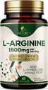 L-arginin Dodatna moč dodatek z L-citrulin - mišice podpirajo naravni dušikov oksid Precursor Booster - Heart Health Support - Aminokislinska energijska mešanica za moške, ZDA Ustekleničen - 60 kapsul