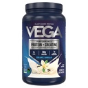 Vega proteini + kreatin - 30g na rastlinah osnovani proteini, Vanilla, 20 Servingi, 3g kreatin, 5g BCAA, Vegan, Keto, Gluten, Brez mleka, Nizka vsebnost ogljikovih hidratov, za rast mišic in popravila, pijača Mix, 33.9oz
