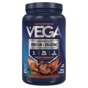 Vega proteini + kreatin - 30g Rastlinske beljakovine, čokolada, 20 Servisi, 3g Kreatin, 5g BCAA, Vegan, Keto, Gluten, Brez mleka, Nizka vsebnost ogljikovih hidratov, za rast mišic in popravila, Mešanica pijač, 36oz