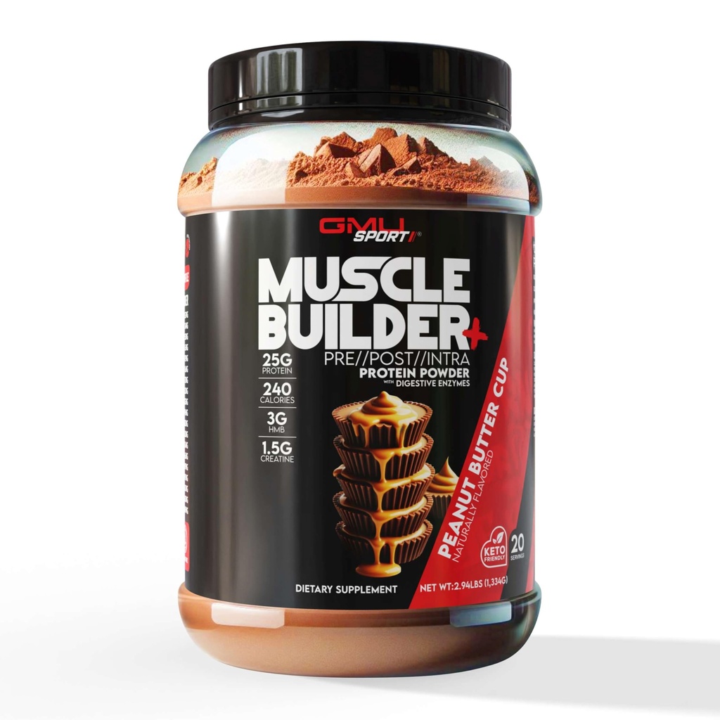GMU SPORT – Muscle Builder+ Protein s 3g kreatinom, 1,5g HMB, kolagenom in encimi 