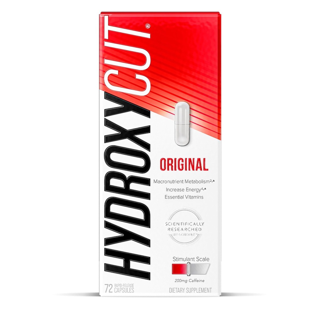 Hydroxycut Original - 72 kapsul za hitro sproščanje - 200 mg kofeina - povečanje presnove, opeklin, povečanje energije - za ženske in moške