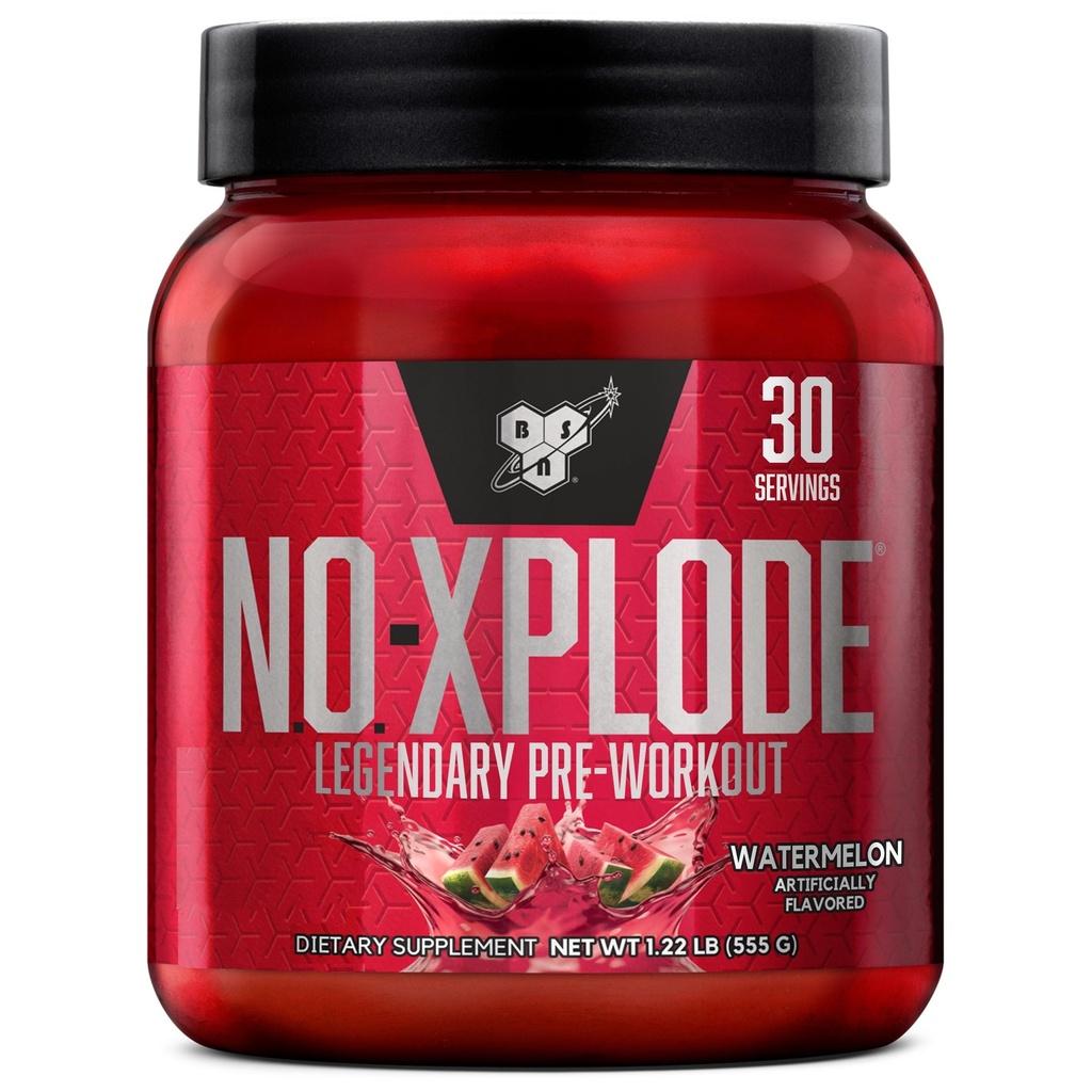 BSN N.O.-XPLODE Pred vadbo v prahu, energijska dopolnila za moške in ženske s kreatinom in beta-alanin, lubenica, 30 servingov, 1.2 funt (Packaging May Vary)