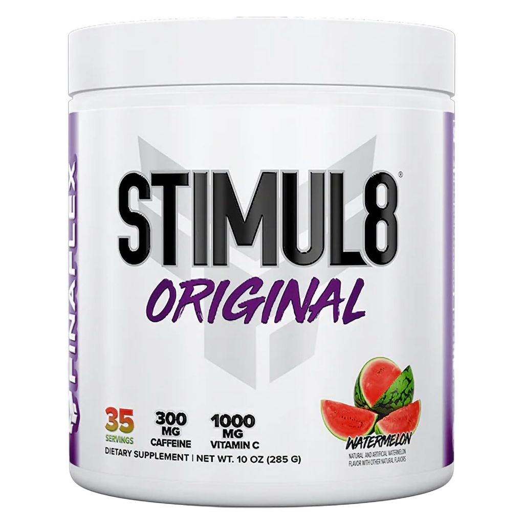 FINAFLEX STIMUL8 Original Pre-Woorout, Watermelon - Energija, moč in vzdržljivost za moške in ženske - s kofeinom, beta-alaninom in vitaminom C - 35 Serving