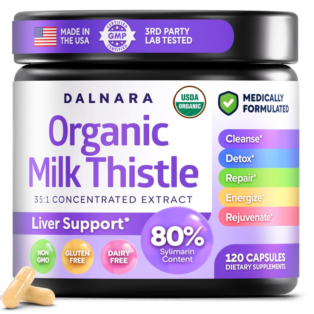 Milk Thistle Kapsule 120 Counts, Premium Zeliščna jetra podporo Formula, Non-GMO in tretje stranke Tested, Podpira naravno razstrupljanje, čiščenje in popravila