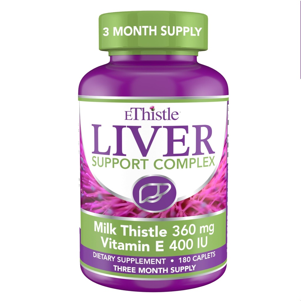 Jetrna Wellness prehranska dopolnila, mleko Thistle & Vitamin E Jetrna zdravstvena formula, Kapleti 180 Število