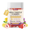 Mleko Thistle Gummies z izvlečkom 2000MG, Jetrna zdravstvena podpora Gummies, Silymarin Milk Thistle dodatek z Artichoke, Dandelion, Kurkumin, Brez sladkorja, za odrasle, Vegan, 90 Count