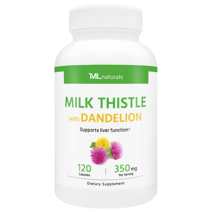 ML Naturals Milk Thistle & Dandelion Extract – 250mg Milk Thistle, 100mg Dandelion Root (per Serving) 120 kapsul