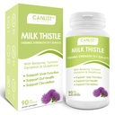 Kapsule CANLIST Mlečni osat 1000 mg, Potent 9:1 Ekstrakt, podpora za zdravje jeter, Detox & Cleanse, Antioksidant & Gut Health, Non-GMO, Gluten-free, 90 kapsul