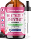 Milk Thistle kapljice z 80% silimarin Flavonoidi – Vegan, Non-GMO, hitro absorbira – Preprosto premešajte z pijačami – Milk Thistle dodatek za jetra, Imunsko nego in antioksidant podporo (Mešano Berry, 60 ml)