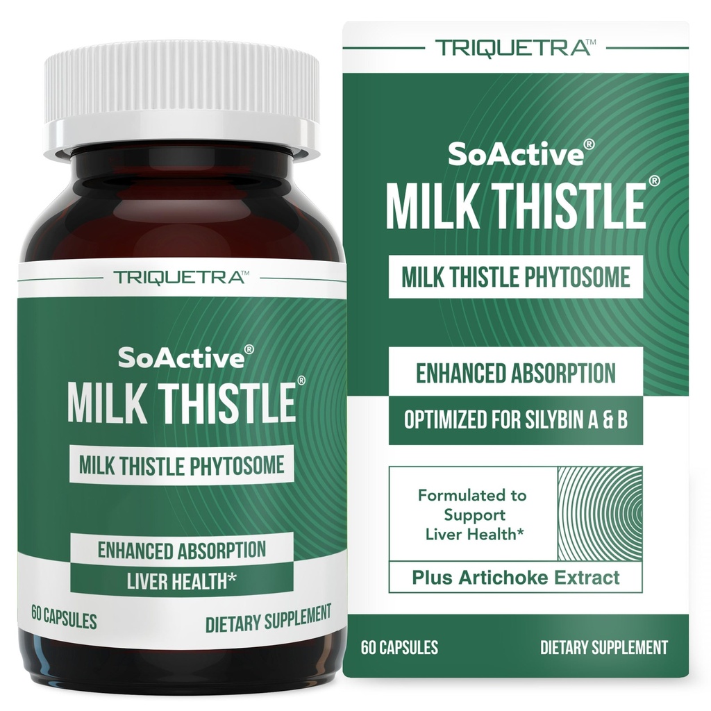 SoActive® Milk Thistle: 10X Učinkovitejše mleko Thistle Phytosome, Optimizirano za Essential Bioactive Silybin A & B Plus Bilear® Artichoke Extract & Bile Extract - Jetrna podpora 