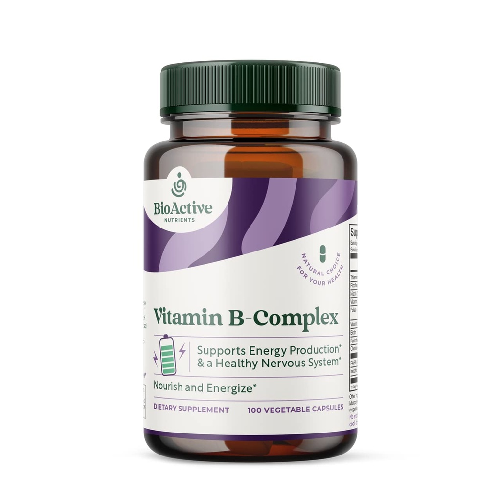 BIOAKTIVNI HRANILCI Vitamin B Kompleksni prehranski dodatek - 100 Zelenjavnih kapsul - za splošno zdravje