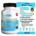 BestBreath oralna probiotic MAX - 40 milijard CFU - Podpora zobom, gumijem, ušesu, nosu, žrelu in prebavnega zdravja - 60 kapsul (1)