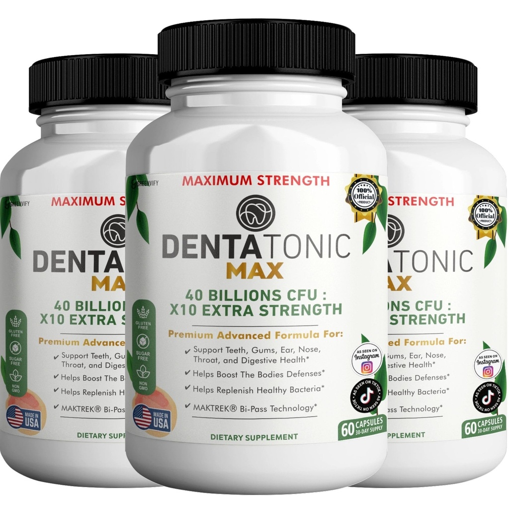 Denta Tonic Max Probiotic Supplement, 40 milijard CFU, 60 kapsul, podpira peroralno in prebavno zdravje (3)