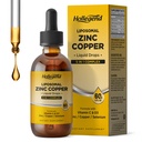 Liposomske bakrove kapljice, 50 mg cinkov pikolinat z bakrom, selen, vitamin C&D3 za podporo imunskemu sistemu in ščitnici, hitro absorbira mineralne dodatke za moške in ženske, borovnice, 2 Fl Oz