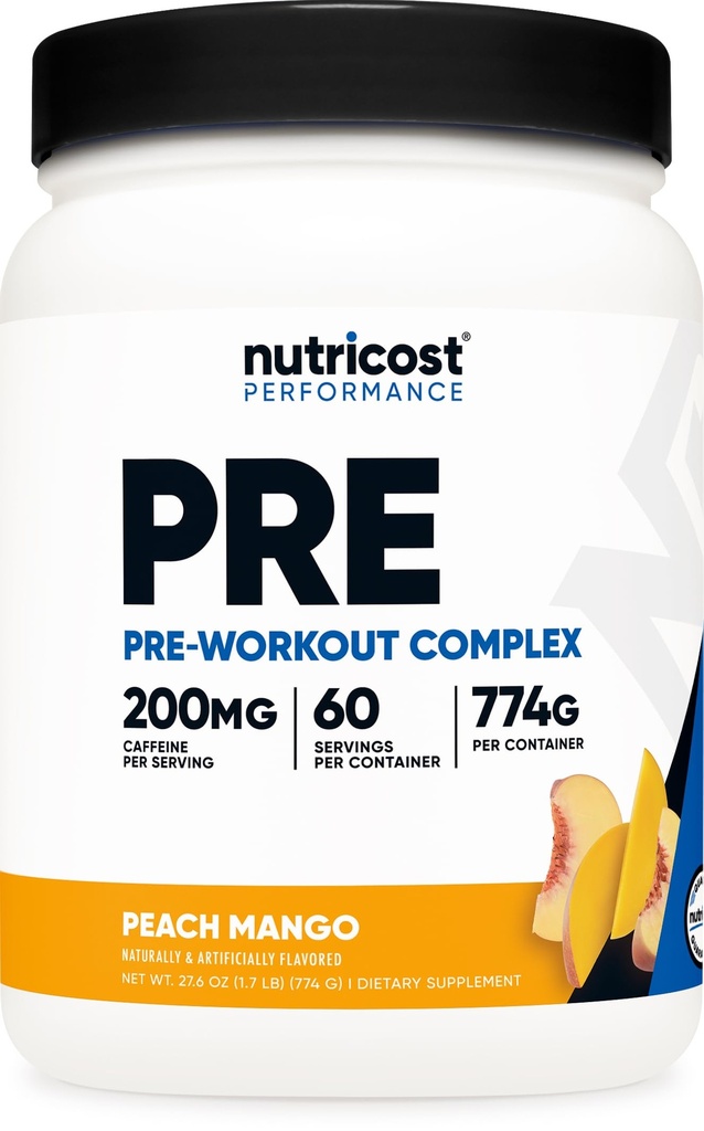 Nutricost Pre-World Complex Powder (60 strežb, Peach Mango) - Pred-World dodatek z beta-Alanin, Taurin in aminokisline
