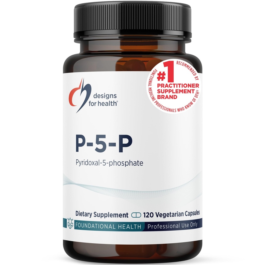 Zasnova za zdravje P-5-P - 50mg Vitamin B6 (P5P Pyridoxal-5-Phosphate) dodatek - Non-GMO, Vegan B-6 (120 kapsul)