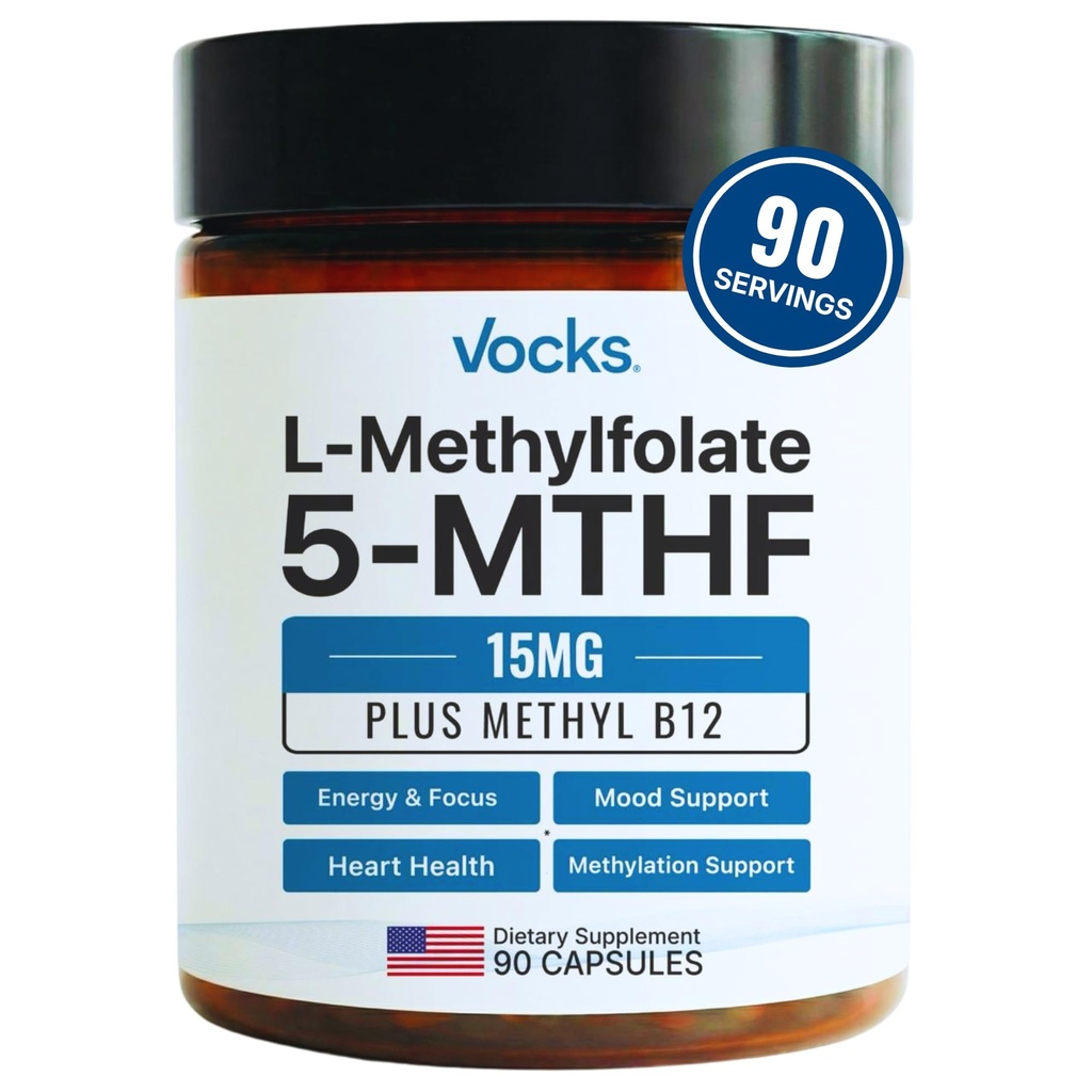 Vocks L metilfolat 15mg 5-MTHHF + metil B12 