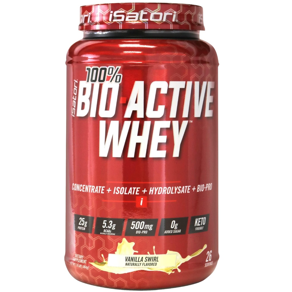iSatori 100% bioaktivne sirotkine beljakovine v prahu, rast mišic in regeneracija z izolatom sirotke, hidrolizat, koncentrat, BCAA in kolostrum peptidi, 25 g beljakovin na serviranje - vanilijski vrtljaj (26 Servingov)