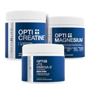 Opti + Jakost in regeneracija paket - Kreatin tablete, Triple Magnezij & RTG Omega-3 dodatek komplet 
