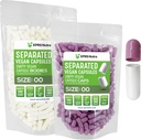 XPRS Nutra Vegan Velikost 00 Ločene kapsule - 500 Premium prazne kapsule Ločene v vrečah - 00 Tablete Prazne za polnjenje (Lavender/White)